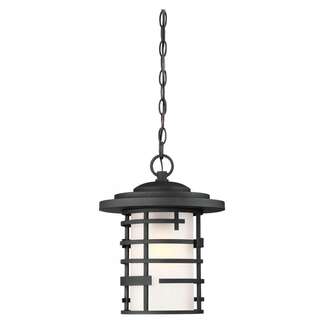 14" - 1 Light - 100W Max Textured Black Finish Etched Glass Nuvo Lighting