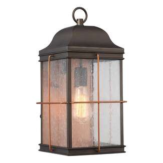 17" - 1 Light - 60W Max 60W ST19 Lamp Included Bronze Finish Clear Seed Glass Nuvo Lighting