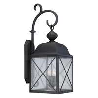31" - 3 Light - 60W Max Textured Black Finish Clear Seed Glass Nuvo Lighting