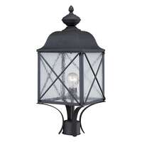23" - 1 Light - 100W Max Textured Black Finish Clear Seed Glass Nuvo Lighting
