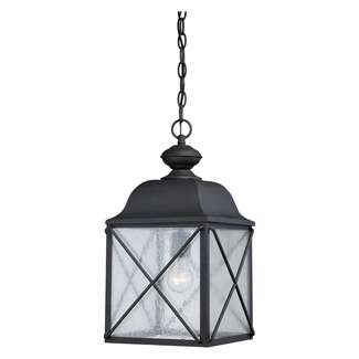 19" - 1 Light - 100W Max Textured Black Finish Clear Seed Glass Nuvo Lighting