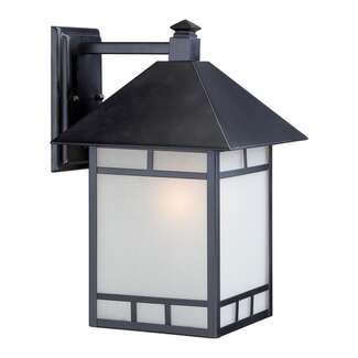 16" - 1 Light - 100W Max Stone Black Finish Frosted Seed Glass Nuvo Lighting