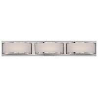 28&quot; - 3 LED - 2700K 14.4 Watt - 855 Lumens Polished Nickel Finish Frosted Glass Nuvo Lighting