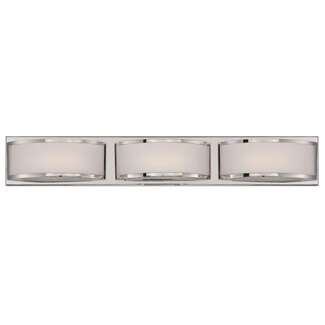 28" - 3 LED - 2700K 14.4 Watt - 855 Lumens Polished Nickel Finish Frosted Glass Nuvo Lighting