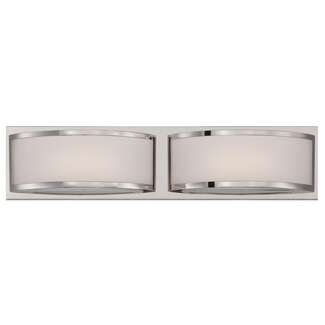 21" - 2 LED - 2700K 20 Watt - 570 Lumens Polished Nickel Finish Frosted Glass Nuvo Lighting