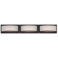 28&quot; - 3 LED - 2700K 14.4 Watt - 855 Lumens Georgetown Bronze Finish Frosted Glass Nuvo Lighting