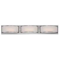 28&quot; - 3 LED - 2700K 14.4 Watt - 855 Lumens Brushed Nickel Finish Frosted Glass Nuvo Lighting
