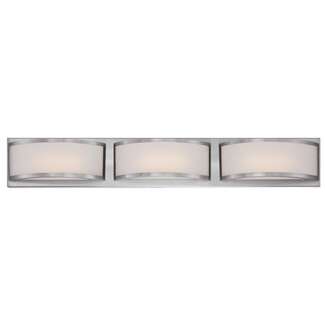 28" - 3 LED - 2700K 14.4 Watt - 855 Lumens Brushed Nickel Finish Frosted Glass Nuvo Lighting