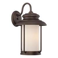 17" - LED - 3000K 10 Watt - 800 Lumens Mahogany Bronze Finish Satin White Glass Nuvo Lighting