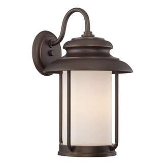 17" - LED - 3000K 10 Watt - 800 Lumens Mahogany Bronze Finish Satin White Glass Nuvo Lighting