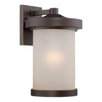 14" - LED - 3000K 10.5 Watt - 830 Lumens Mahogany Bronze Finish Satin Amber Glass Nuvo Lighting