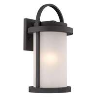 18" - LED - 3000K 10 Watt - 800 Lumens Textured Black Finish Antique White Glass Nuvo Lighting