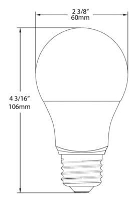 A19-10-E26-830-DIM Dimensions