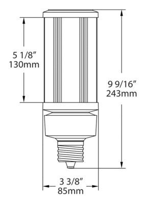 HID-50-EX39-850-BYP-PT-ECO Dimensions