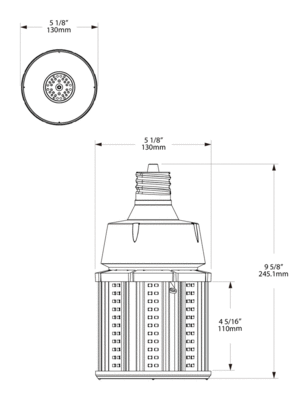 HID-80-EX39-840-BYP-PT-G2 Dimensions