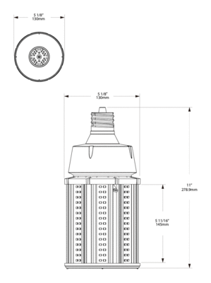 HID-120-EX39-840-BYP-PT Dimensions