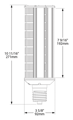 HID-60-H-EX39-850-BYP-WP Dimensions