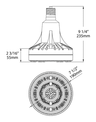 HID-80-V-EX39-850-BYP-HB-ECO Dimensions