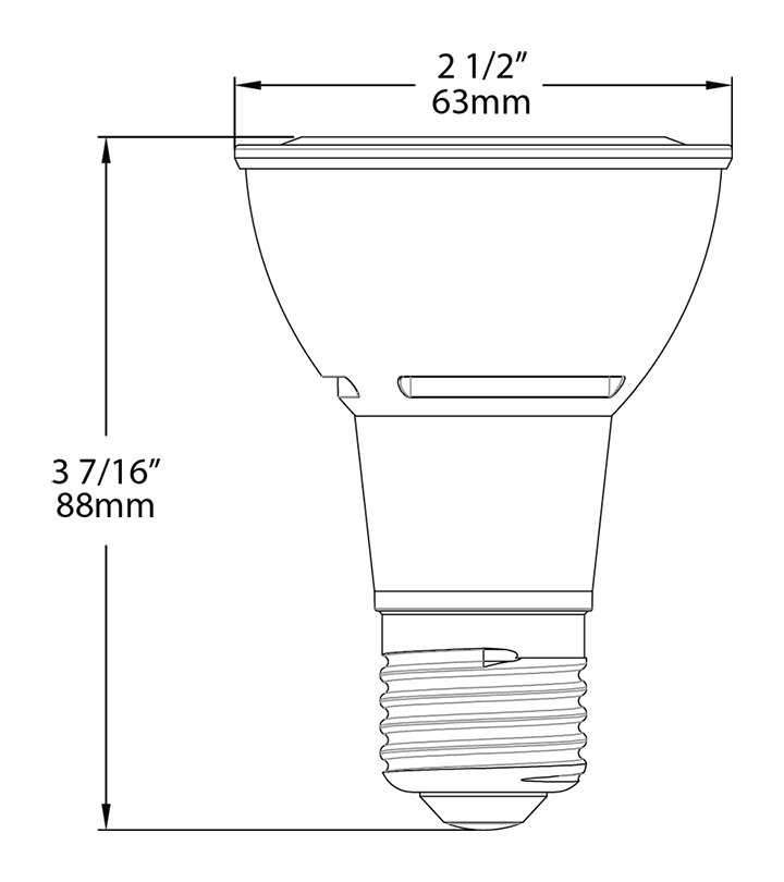 Rab 7w 3000k Par20 Dimmable Led 80 Cri 40° Beam