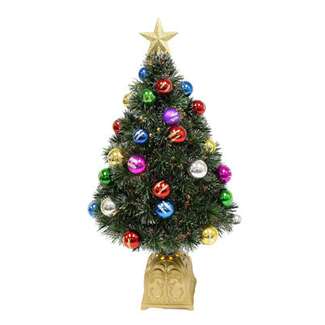 36&quot; Fiber Optic Tree Decorative Ornaments Plastic Gold Base