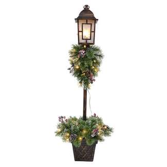 5&#39; Lamp Post Swag &amp; Greenery WW LED - 50 Ct.