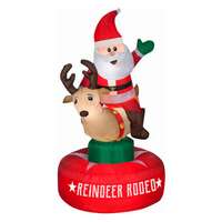 Airblown Inflatable Santa Riding A Reindeer Inflatable Yard Decoration