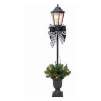 4&#39; Prelit Lamp Post Wreath &amp; Greenery 20 Clear Lights