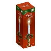 9&quot; Battery Operated Candle - Clear Bulb Gold Plastic Base