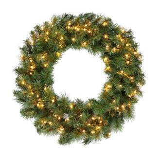 30&quot; Mixed Needle Artificial Wreath WW - 100 LEDs