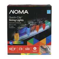 100 LED Set - 66 ft C9 LEDs Multi-Color Built-in Spring Loaded Clips Noma
