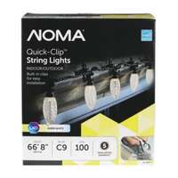 100 LED Set - 66 ft C9 LEDs Warm White Built-in Spring Loaded Clips Noma