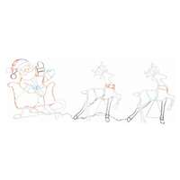 Santa In Sleigh &amp; Two Deer 366 Piece Light Set Wire Frame Christmas Decoration