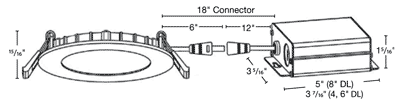 Satco Edge-Lit Remote Driver Downlight Dimensions