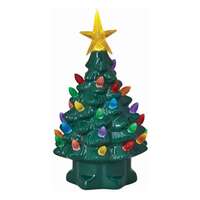 Green Vintage Christmas Tree With LED Lights &amp; Porcelain Material