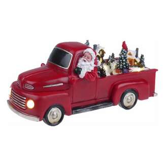 Red Animated Christmas Scene Truck Plays Music