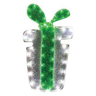 Silver &amp; Green Present LED Tape Light Window Decoration