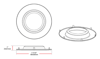 DLTRIM/R6RS-B Dimensions