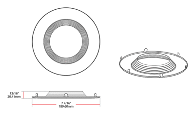 DLTRIM/R6RB-B Dimensions