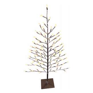 42&quot; Warm White LED Flat Stick Snow Covered Tree
