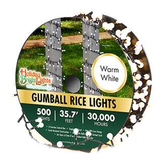 LED Cluster Rice Light Set Gumball Lights, WW, 500-Ct.
