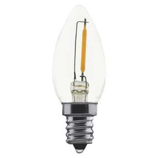 0.7 Watt - 30 Lumens 2700K - 80 CRI - Clear Wet Rated - Non-Dimmable B7 LED - Candelabra Base Satco Lighting