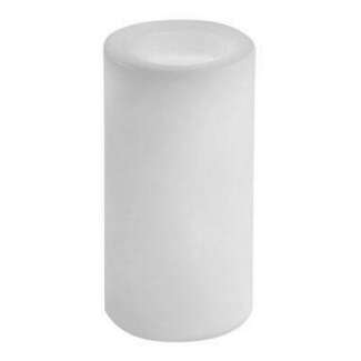 6&quot; White Battery Operated Wax Flameless Pillar Candle