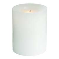 4&quot; White Battery Operated Wax Flameless Pillar Candle