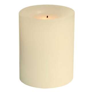 4&quot; Cream Battery Operated Wax Flameless Pillar Candle