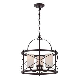 16&quot; - 3 Light - 100W Max Old Bronze Finish Etched Opal Glass Nuvo Lighting