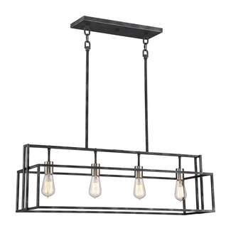 36&quot; - 4 Light - 60W Max Iron Black Finish Brushed Nickel Accents Nuvo Lighting