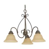 26&quot; - 3 Light - 60W Max Sonoma Bronze Finish Arms Down Champagne Glass Nuvo Lighting