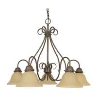 26&quot; - 5 Light - 60W Max Sonoma Bronze Finish Arms Down Champagne Glass Nuvo Lighting