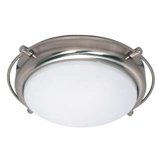 13.5&quot; - 2 Light - 60W Max Brushed Nickel Finish Satin Frosted Glass Nuvo Lighting