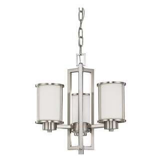 17.75&quot; - 3 Light - 60W Max Brushed Nickel Finish Arms Up or Down Satin White Glass Nuvo Lighting